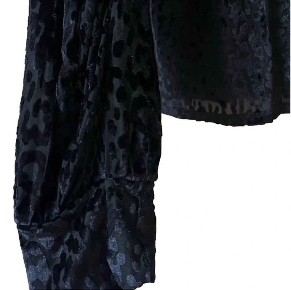 Black Animal Print Blouse